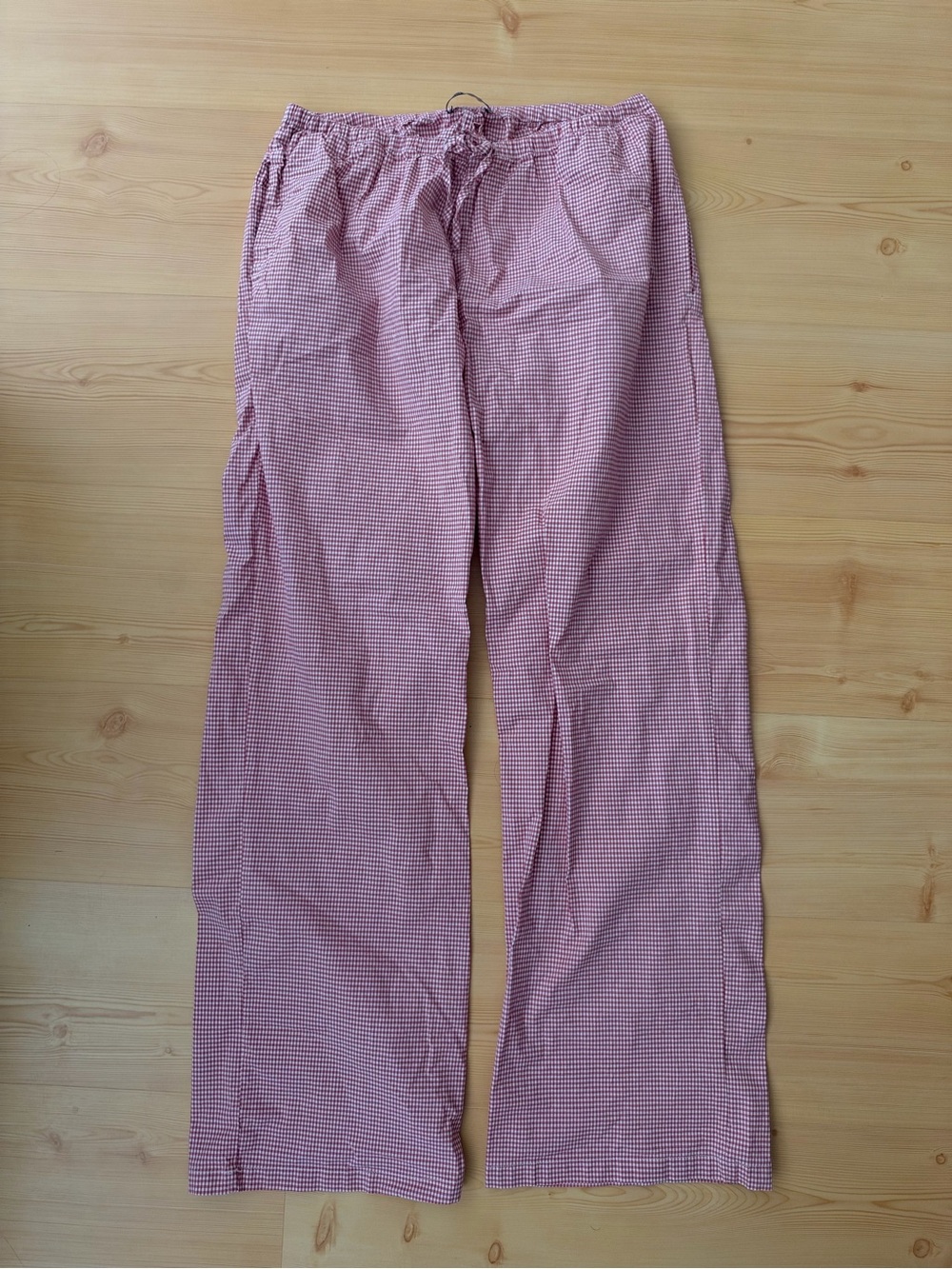 Brandy Melville Gingham Wide Leg Pants in Red & White